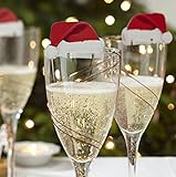 10 pcs Christmas cake sign flag Winzik glass flag toothpicks bottle decoration Santa Claus deer (hat)