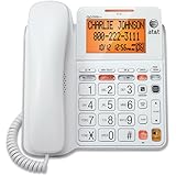 AT&T CL4940 Corded Standard Phone with Answering System and Backlit Display, White