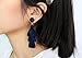 Navy Blue 3 Tier Tassel Earrings Druzy Stone Stud Fringe Dangle Drop Earrings Womens Bohemain Thread Tassel Fashion Earrings