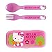 Zak! Hello Kitty Flatware Set for Kids Toddlers Girls (3 Pc: Spoon, Fork, Travel Case)