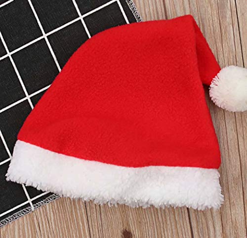 4PCS Infant Baby Santa Christmas Tops+Pants+Hat+Socks Outfits Costumes Size 18-24 Months/Tag90 (Red)