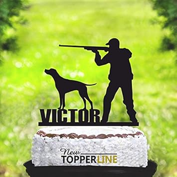 Nigel156 Jagd Kuchenaufsatz Mit Name Hunter Mit Hund Kuchen