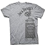 Men's Jack Daniels Large Bottle T-shirt, Gray, 2XL
