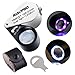 Jeweler Loupe, RISEPRO 10x Magnification Jeweler Loupe Triplet Lens with 6 LED UV Light 21mm MG7802-10X