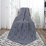 Anjee Weighted Blanket for Adult with Anxiety by Therapy, 20 lbs Autism Weighted Blanket for 150-200 lbs Persons, for Better Sleep and Stress Relief, (60 x 80 Inches, Grey)