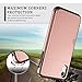 SAMONPOW Case for iPhone XR Case Wallet Card Holder Shell Heavy Duty Anti Scratch Dual Layer Hard PC Soft Rubber Bumper Cover for iPhone XR 6.1 inch Rose Gold