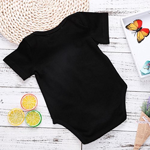 Baby Boys Girls Letter HAPPY Birthday Daddy Romper Outfit Clothes Cuekondy Summer Newborn Infant Toddler Jumpsuit (Black 2, 3M)