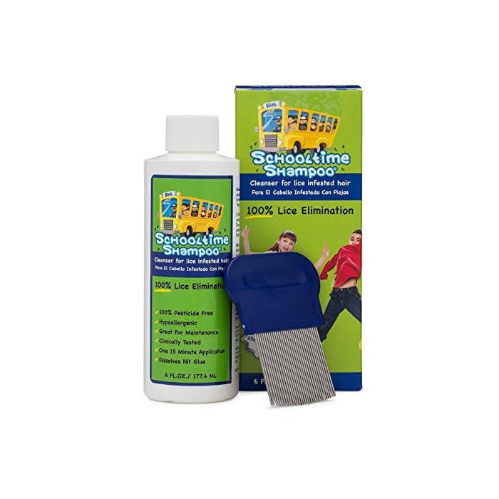 Schooltime Shampoo's Complete Head Lice and Nit Removal Kit | Clinically Proven Non-Toxic, Enzyme and Pesticide Free…