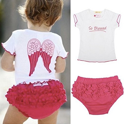Baby Girls Toddlers so Blessed Angel Wings Tee and Ruffle Pants Bloomers 80