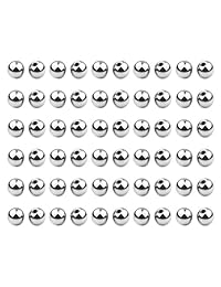 Ruifan - 60   80 piezas de bolas de repuesto de acero quirúrgico 316L, piezas de piercings para el cuerpo, 0.56 oz, 0.49 oz, para mujeres y hombres