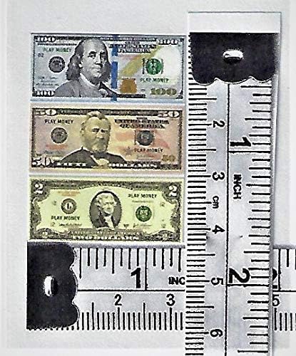 Amazon.com: Custom juguetes y pasatiempos dinero de juego en miniatura copia US $100/50/2 BILLETES modelo casa de muñecas Diorama x10 cada un solo lado: Toys \u0026 Games