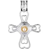 Vie jeune 10pcs Silver Pearl Cage Locket Pendants, Essential Oil Diffuser DIY Necklace Bracelet Jewelry Making Craft, Bulk Beads Aromatherapy Diffuser Charms Gifts for Women Girls