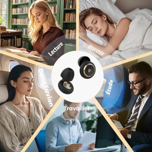 Ear Plugs for Sleeping, Anti-Noise Loop, Soft and Reusable Silicone Ear Plugs (With 3 Ear Tips for Sleep), Concentration and Sensitivity to Noise