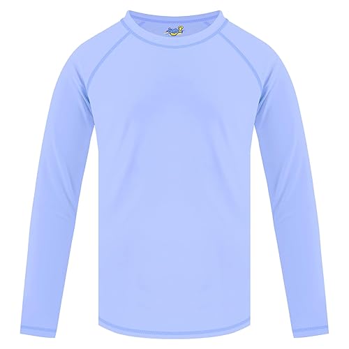 Girls Swim Shirt Rash Guard Long Sleeve for Youth Kids Children Rashguard  Water Shirt UPF+ 50 Swimming Sun Shirt Swimwear Lavender Purple Swim Top