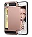 iPhone 7 Case, Crosspace Wallet Card Holder Defender Bumper Soft Rubber Hard PC Back Hybrid [Dual Layer] Shockproof Cover Flexible Protective with Card Slots for Apple iPhone 7 4.7
