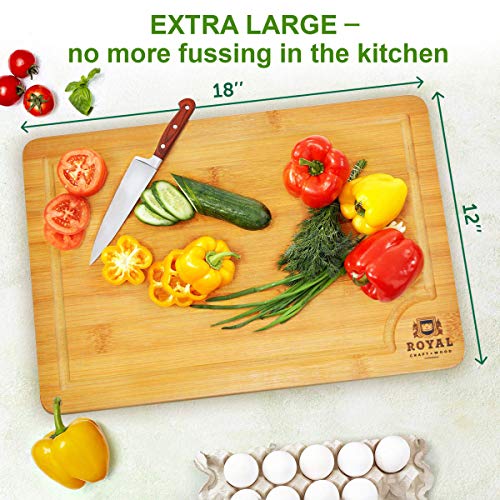 EXTRA LARGE Organic Bamboo Cutting Board with Juice Groove - Best Kitchen Chopping Board for Meat (B - //medicalbooks.filipinodoctors.org