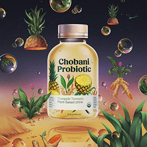 Chobani Probiotic PlantBased Drink, Pineapple Turmeric 14 Fl Oz