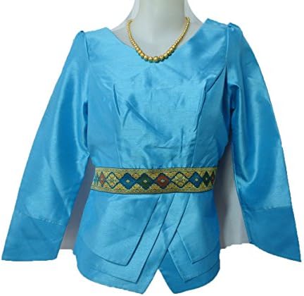 Lot 4 Lao Laos Laotian 3/4 SLeeve Blouse Top size 38 M Free expited shipping