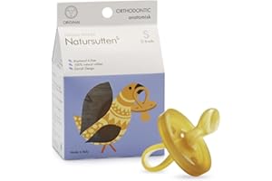 Natursutten Pacifiers 0-6 Months - 1-Pack Original Shield Orthodontic Nipple Natural Rubber Safe & Soft BPA-Free Pacifiers for Breastfeeding Babies - Newborn Pacifiers Made in Italy