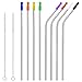 WEBSUN Metal Set of 8 Reusable Stainless Steel Drinking Straws For Tumbler with Cover, 2 Cleaning Brushes Included