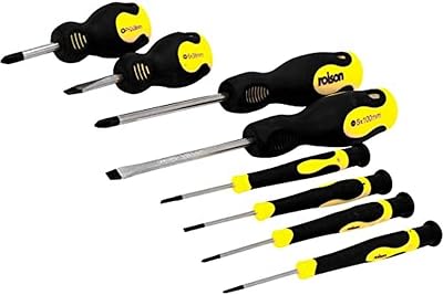 Rolson 28852 8 Piece Screwdriver Set Chrome Vanadium Soft Grip