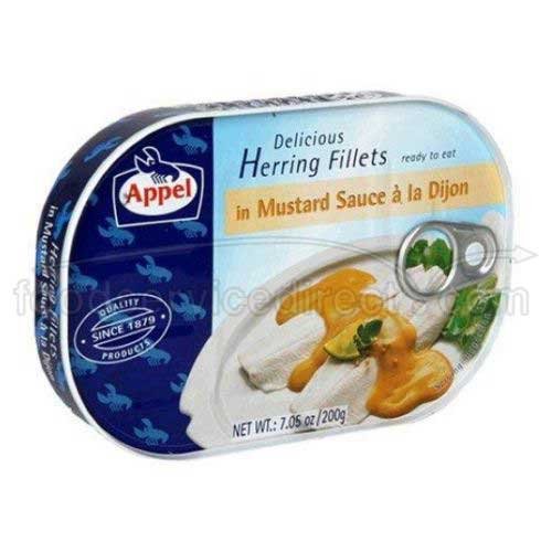 Appel delicious herring fillets in mustard sauce a la dijon ready to eat 7.05 oz Tin