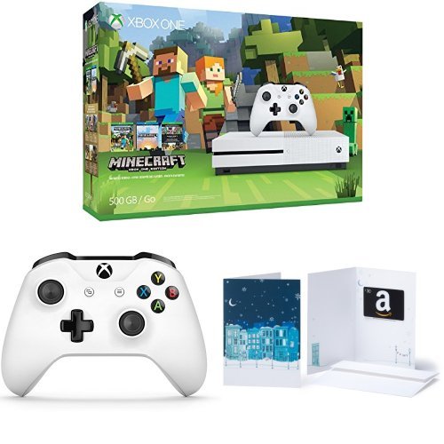 Xbox-One-S-500GB-Console-Minecraft-Extra-Controller-30-Amazon-Gift-Card-Bundle