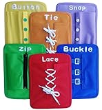 Yoovi Early Learning Basic Life Skills Learn to Dress Boards - Zip, Snap, Button, Buckle, Lace & Tie 6 pcs/Set