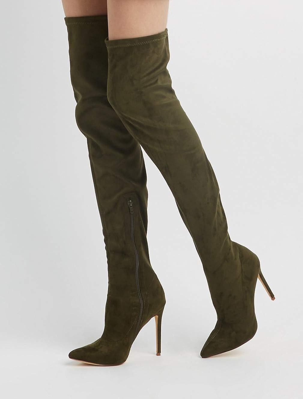 olive knee high boots