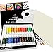 Acrylic Paint Set - by AEM Hi Arts - 24 Tube Art Kit Includes Colorful Acrylic Paints, Brushes, Canvas, and Palette - Portable, Small and Washable, Great for Kids and Professional Artists
