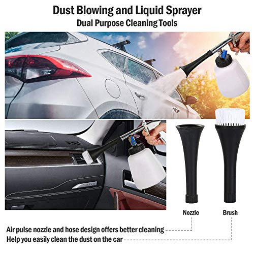 bopopo High Pressure Car Cleaning Gun, Car Interior Care Gun, Jet Power Washer,Automotive Air Pulse Wash Kit - Car Cleaning Foam Gun with 1L Bottle, Spray Nozzle Car Wash Gun Foam Lance(US Edition) - Thumbnail 2