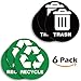 iSYFIX Recycle Sticker for Trash Can –6 Pack 5 inch- Premium Self-Adhesive Vinyl, Laminated for Weatherproof, UV Resistant, Perfect Label Stickers for containers, Ideal Sign for Home, Office, Kitchen