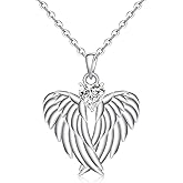Iringnier Guardian Angel Necklace for Women Sterling Silver Angel Wings Necklace Jewelry Gifts for Women