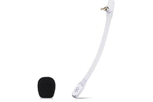 weishan Microphone Replacement for Astro A40 TR A40 Gaming Headset, Detachable Noise Cancellation White Mic with Foam Cover, Works on PS5 PS4 Xbox Series X/S