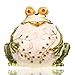 YU FENG Large Handpainted Trinket Box Hinged Frog Figurine for Wedding Jewelry Ring Holder,Cute Animal Figurine Collectible Table Centerpiece Christmas Gift for Girl (green frog)