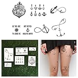 Tattify Anchor Themed Temporary Tattoos - Tall Ships (Set of 12)