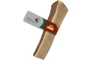 Elkhorn Premium Chews - Large Split Single Pack (for 30-50 lb Dogs) Premium Grade Elk Antler for Dogs (1 Piece) Sourced in The USA