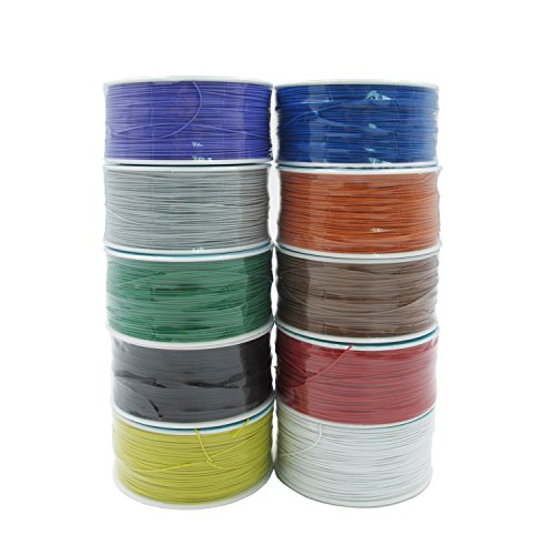 Striveday™ Stranded Hook Up Wire electrical Wire Wrapping Wire Wrap 10 Colors Single strand copper AWG30 Cable OK Wire & PCB Wire 30 AWG Red - Thumbnail 4