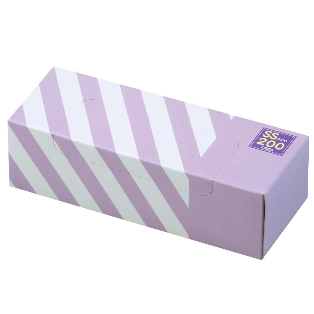 驚異の防臭袋 BOS (ボス) ストライプパッケージ /ラベンダーSSサイズ200枚入 赤ちゃん用 おむつ ・ ペット うんち ・ 生ゴミ ・ サニタリー などの処理に商品画像