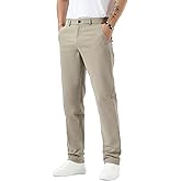 Plaid&Plain Men’s Slim Fit Khaki Pants Men’s Tapered Chino Pants