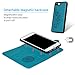 Compatible with iPhone 8 Plus Case, iPhone 7 Plus Wallet Case Embossed Love PU Leather Case TPU Shock Bumper Magnetic Detachable Card Slots Hand Strap Cover for iPhone 7 Plus & iPhone 8 Plus