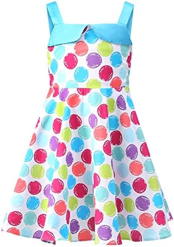 Little Girl's Dresses Suspender Flower Print Children Cotton Sundress