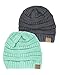 Warm Thick Ribbed Slouchy Knit Winter Beanie Ski Snowboard Hat,One Size,2 Pac