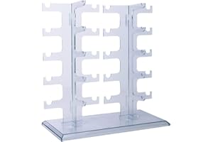 JUFAY Allpdesky Two Row Sunglasses Rack 10 Pairs Glasses Holder Display Stand Transparent