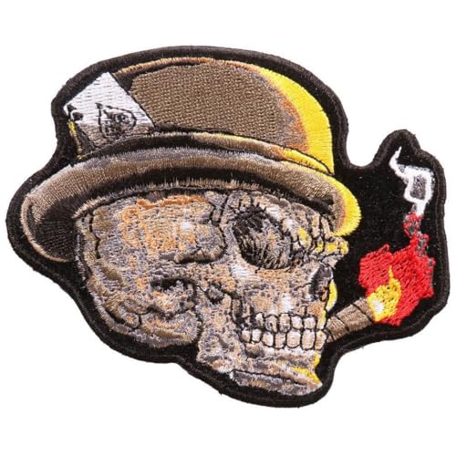 Milwaukee Leather Cigar Skull 4"x3" Patch - 4W X 3H