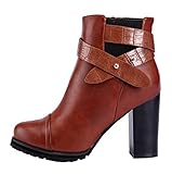 INDEX Rough High Heels Shoes Fashion For Women(7.5 B(M) US, Brown)