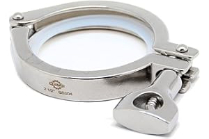QMINOX TC 2.5" Tri Clamp with Wing Nut Stainless Steel 304 Heavy Duty Sanitary Clamp Single Pin Tri Clamp Clover with Silicone Gasket(Flange Size: 77.5mm)