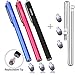 MEKO (3Pcs) Ultra Sensitive New Micro-Fiber Tip Stylus Pen for All Touch Screen Devices Bundle with 3 Replacement Tips,2 Elastic Lanyards (Black/Blue/Pink)