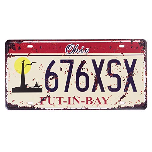 State of Ohio License Plate, Embossed, Retro Vintage Auto Prop Vanity Number Tags, Home Car Garage Bar Vehicle Wall Decor, 6"x12"/15x30cm