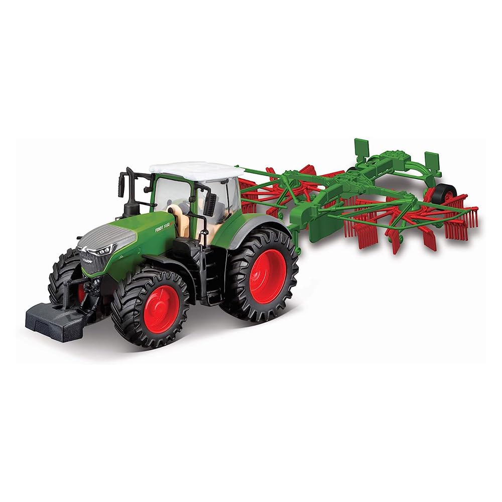 Bburago Die-Cast FENDT 1050 VARIO with Working WHIRL RAKE - Detaield Replica Collectible Model Toy